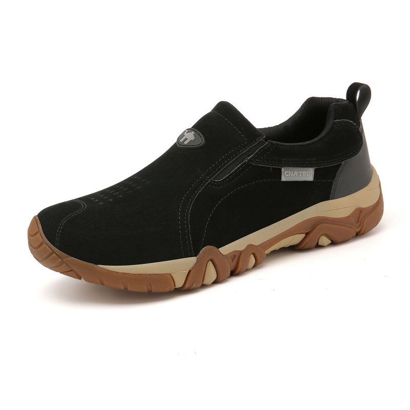 Cross-border plus size Mens Hiking Shoes Outdoor Leisure sneaker Work Labor Protection Shoes Non-slip Wear-resistant All-match Black