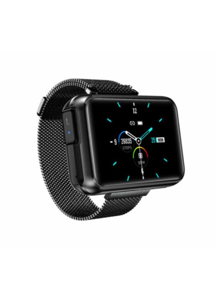 AROAQ T91 2 in 1 TWS Wireless Bluetooth Headset Smart Watch Men 1.4" Big DIY Screen Bluetooth 5.0 Headphone Fitness Tracker Smartwatch Black  - Image 2