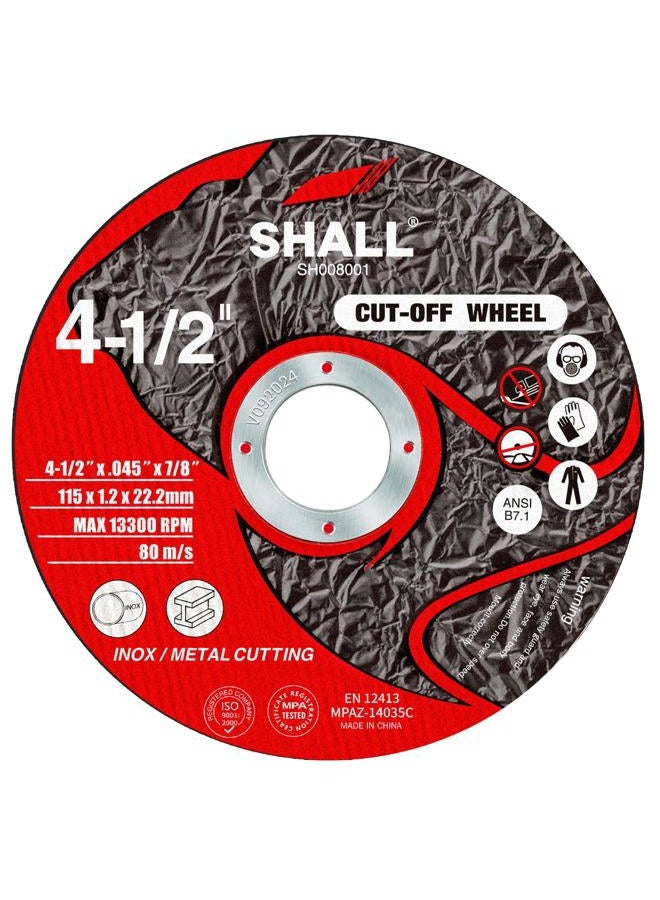 SHALL 25-Pack Cut Off Wheels 4 1/2 x 7/8 Inch, Cutting Wheel with Pouch for Angle Grinder, 4.5” Metal & Stainless Steel Fast Cutting Disc, Grinder Wheel for General Purpose Metal Cutting - Image 1