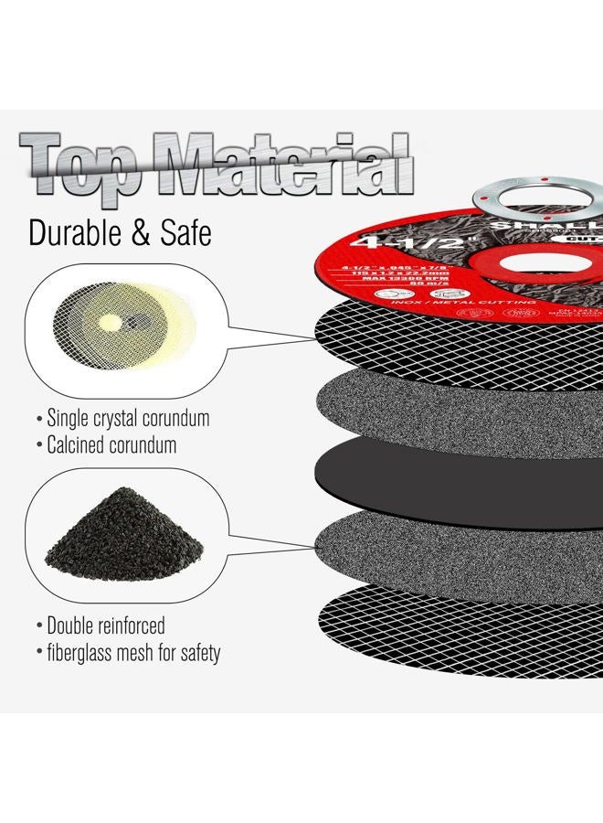 SHALL 25-Pack Cut Off Wheels 4 1/2 x 7/8 Inch, Cutting Wheel with Pouch for Angle Grinder, 4.5” Metal & Stainless Steel Fast Cutting Disc, Grinder Wheel for General Purpose Metal Cutting - Image 5