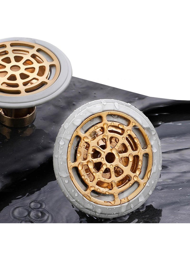 SYOSI 2-Pack Sewer Odor Proof Floor Drain, Removable Strainer Cover, Drain Hair Catcher, Bathroom Toilet Floor Drain Backflow Preventer with Basket, Suitable for ≥1.3 inch Diameter of The Drain - Image 1