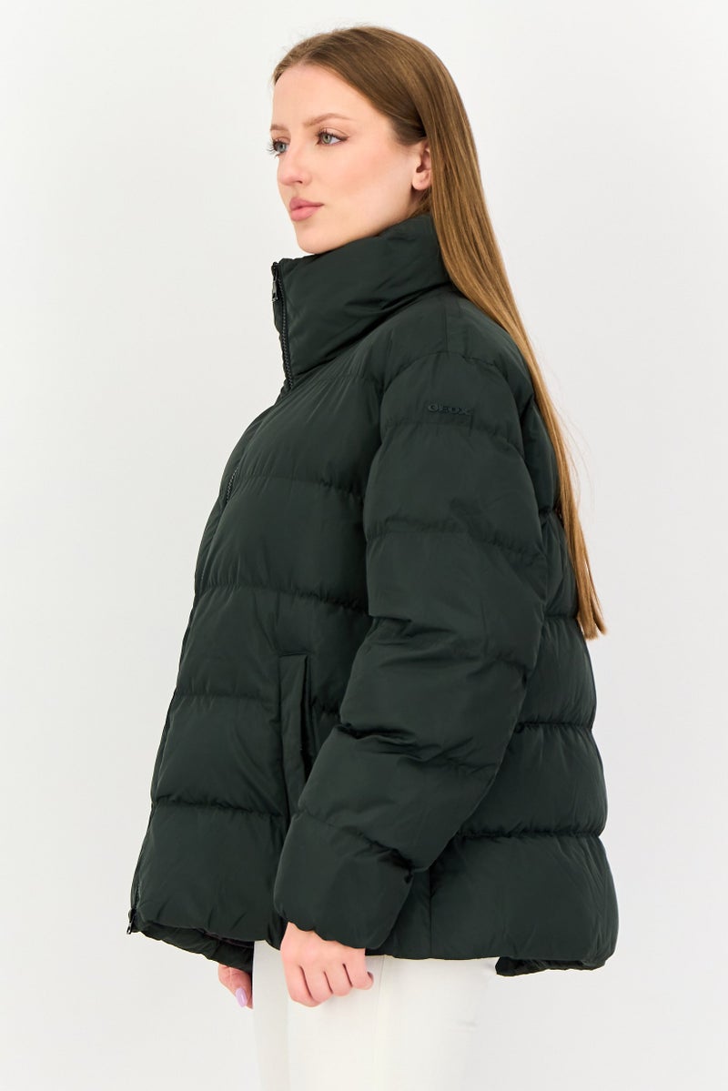 GEOX Women Quilted Puffer Jacket, Green - Image 2