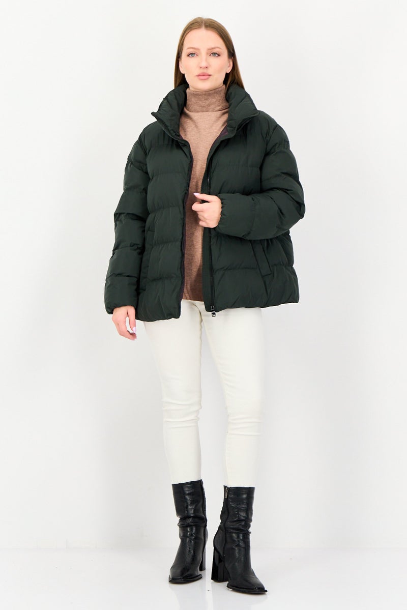 GEOX Women Quilted Puffer Jacket, Green - Image 4