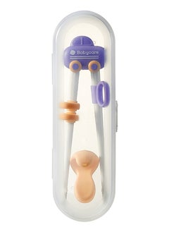 Babycare Babycare - Car Training Chopsticks Purple – BPA-Free, Easy-to-Hold Training Utensils for Toddlers, Safety Approved  - Image 2