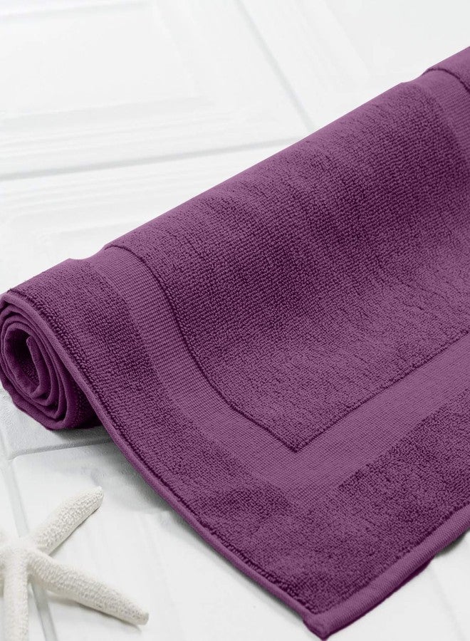 RIVERSIDE Bath Mat Set of 2 - Purple Bath Mats 21x34 Inches, Not a Bathroom Rug, 100% Ring Spun Cotton, Super Soft & Highly Absorbent Bathroom Floor Mats - Image 3