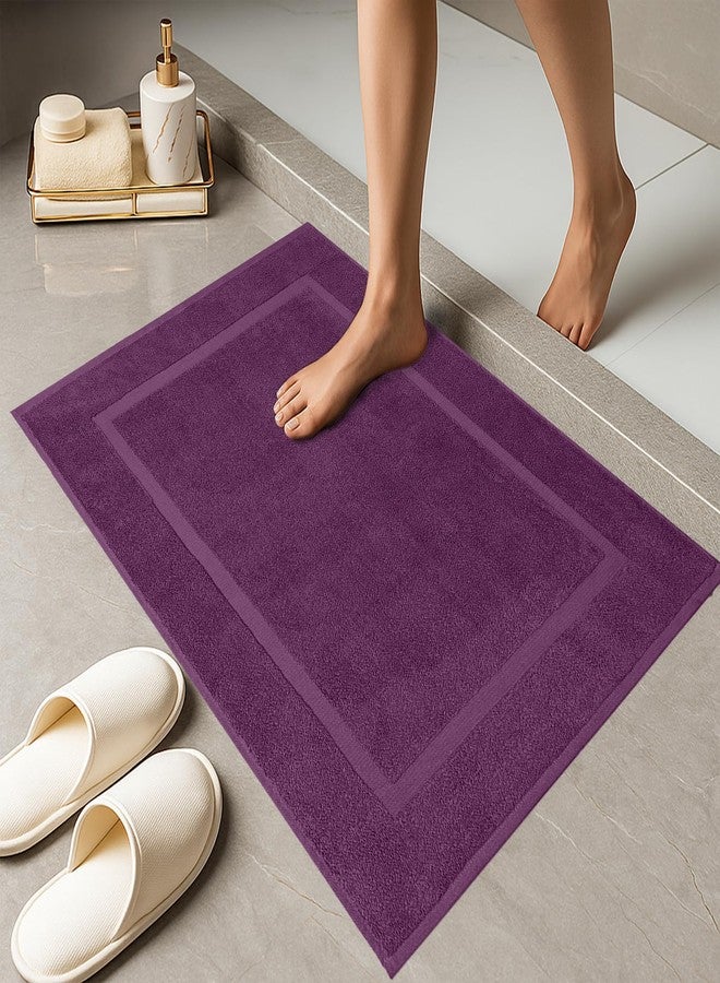 RIVERSIDE Bath Mat Set of 2 - Purple Bath Mats 21x34 Inches, Not a Bathroom Rug, 100% Ring Spun Cotton, Super Soft & Highly Absorbent Bathroom Floor Mats - Image 2