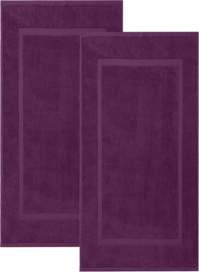 RIVERSIDE Bath Mat Set of 2 - Purple Bath Mats 21x34 Inches, Not a Bathroom Rug, 100% Ring Spun Cotton, Super Soft & Highly Absorbent Bathroom Floor Mats - Image 1