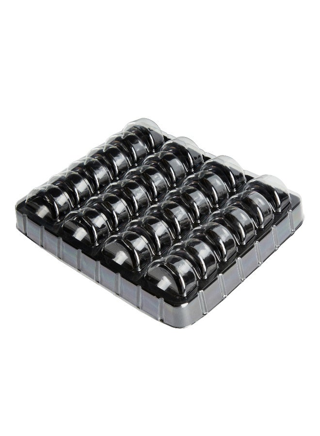 Restaurantware 11 x 8.9 Inch Macaron Containers, 100 Shockproof Macaron Boxes - Fits 24 Macarons, With Clear Lids, Black Plastic Macaron Packaging, Use At Bakeries or Parties, For Gifting Macarons  - Image 1