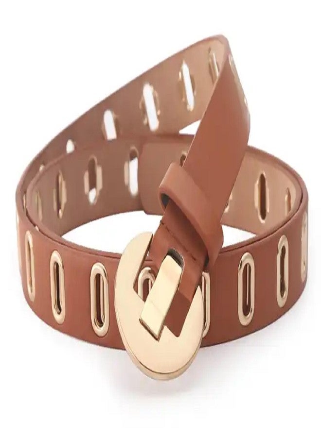 Zacharias Girl's PU Leather Belt ff-01 (Light Brown_Free Size) (Pack of 1) - Image 4