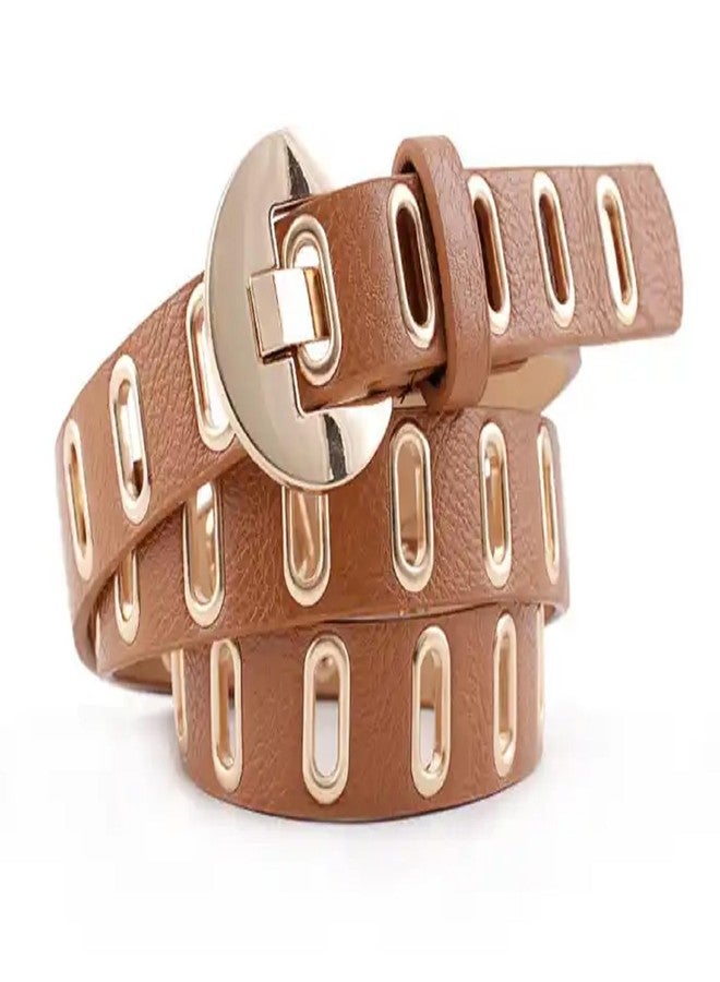 Zacharias Girl's PU Leather Belt ff-01 (Light Brown_Free Size) (Pack of 1) - Image 1