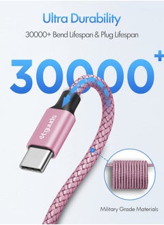 etguuds Pink Long USB C to USB C Cable 10ft, 2-Pack, 60W USBC to USBC Cord, Type C to C Charger Cable Fast Charging for iPhone 15 Pro Max/Plus, for MacBook/iPad, for Samsung Galaxy S24 S23 S22, Pixel  - Image 5