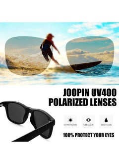 Joopin 3 Pack Oversized Square Sunglasses Trendy Sun Glasses Polarized Uv Protection Vintage Black And Blue Shades For Men Women Sunnies  - Image 3