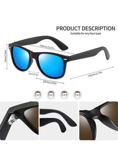 Joopin 3 Pack Oversized Square Sunglasses Trendy Sun Glasses Polarized Uv Protection Vintage Black And Blue Shades For Men Women Sunnies  - Image 4