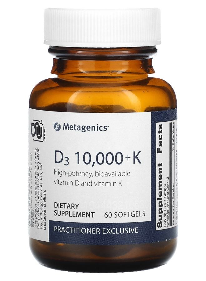 Metagenics D3 10000 + K 60 Softgels