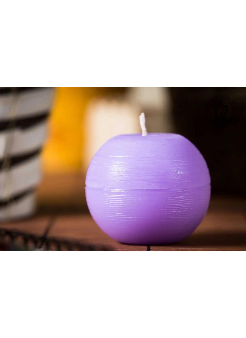 atorakushon atorakushon Ball Candle Natural Lavender Scented Set of 6 Handmade Candles Smoke Free for Wedding Birthday Party Home Decor Spa Dinner Table [Lilac]  - Image 3
