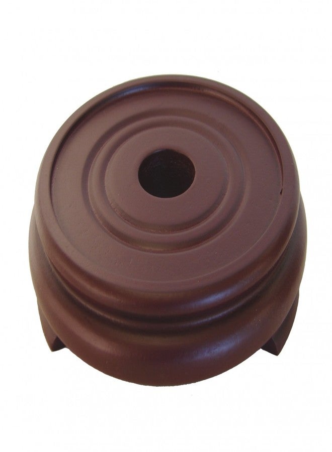 Feng Shui Import Rubber Finished Round Wooden Stand, Brown, 6" L