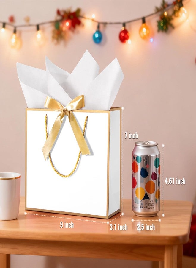 DOYIDE 30 Pcs Thank You Gift Bags with Tissue Paper, 9x7x3.1in Paper Gift Bags with Handles, Gift Wrap Bags with Bow Ribbon for Wedding Birthday Baby Shower Bridesmaid Party - Image 2
