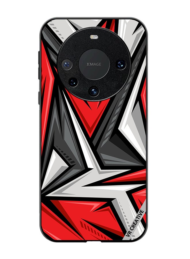 VR CREATIVE Protective Case Cover For Huawei Mate 60 Pro Plus Texture Sports Racing Style Red Color Design Multicolour - Image 1