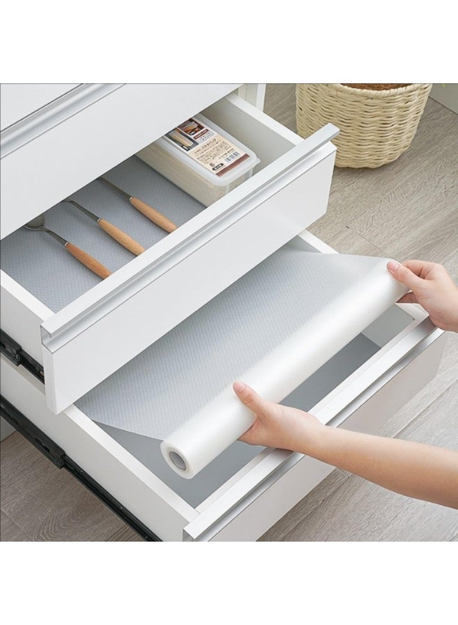 Shelf Liner 45x500cm, Non-Adhesive Waterproof Oil-Proof Drawer Mat, Diamond Texture Transparent - Image 5
