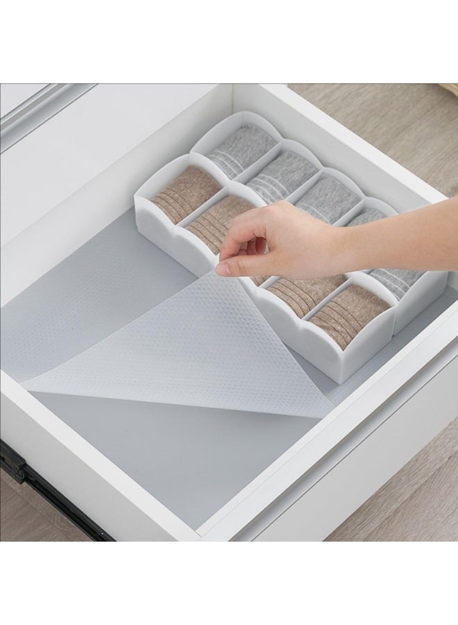 Shelf Liner 45x500cm, Non-Adhesive Waterproof Oil-Proof Drawer Mat, Diamond Texture Transparent - Image 4