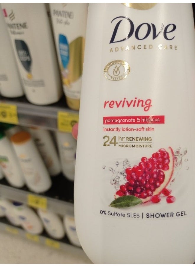 دوف جل استحمام دوف المنعش للعناية المتقدمة برائحة الرمان والكركديه 400 مل - Image 2