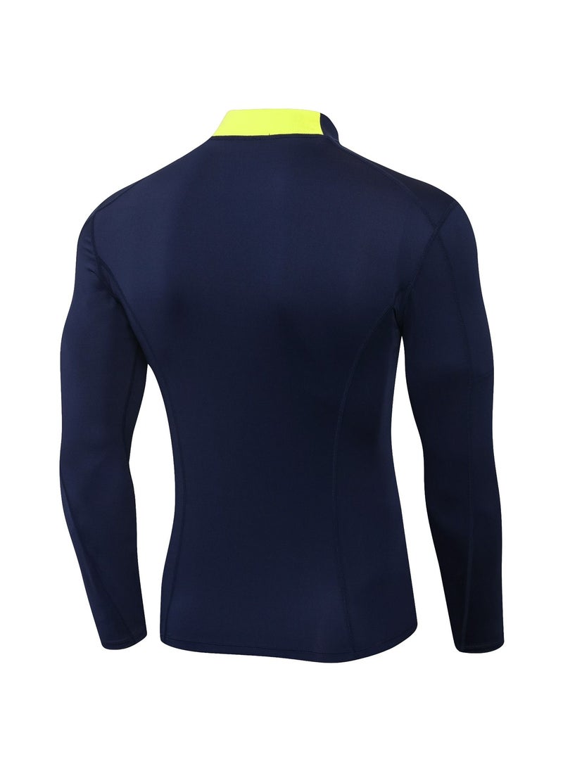 Loquat Men Quick Dry Breathable Long Sleeve Shirt Dark Blue  - Image 2