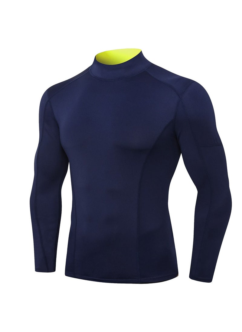 Loquat Men Quick Dry Breathable Long Sleeve Shirt Dark Blue  - Image 1