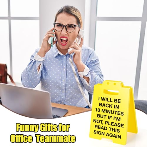 MBL Funny Office Desk Sign - Out to Lunch Be Right Back, Gag Fun Office Desk Signs Cubicle Decor White Elephant Stocking Stuffers Christmas Xmas Holiday Gift for Coworker Teammate Employee Boss - Image 5