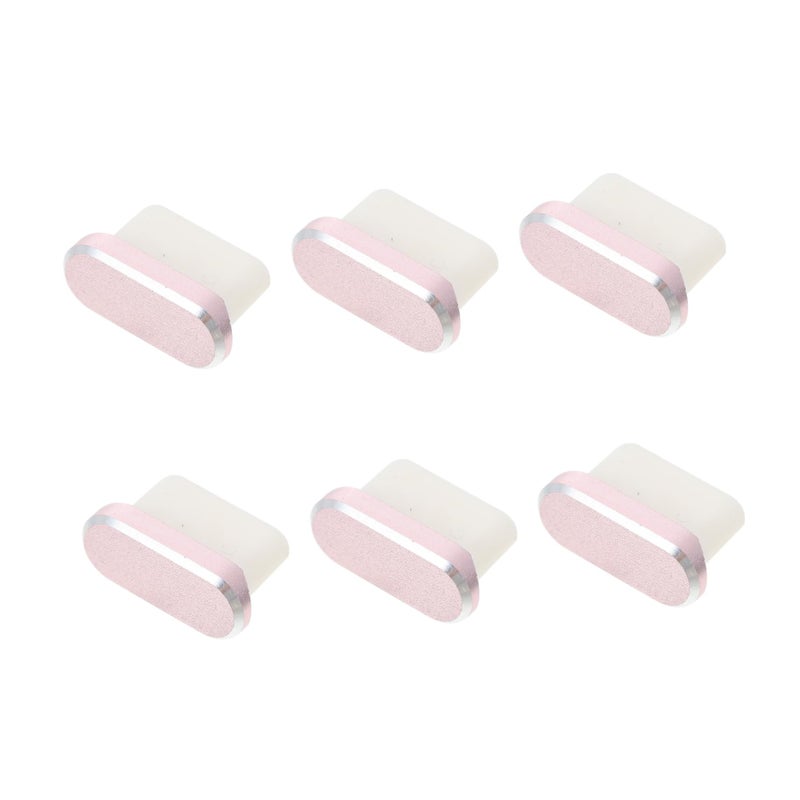 6pcs Rose Gold Type C Port Dust Plugs Easy Install Remove Prevents Debris Compatible Mobile Phones - Image 2