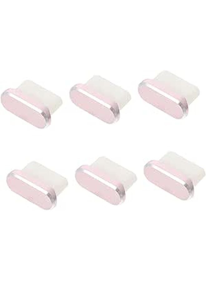 6pcs Rose Gold Type C Port Dust Plugs Easy Install Remove Prevents Debris Compatible Mobile Phones - Image 1