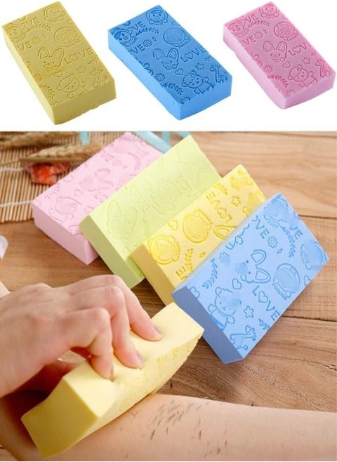 A set of 3 pieces of sponge towels for children and adults, a sponge for exfoliating dead skin and cleaning the body for children and adults, ultra-soft and a comfortable touch that keeps your skin mu