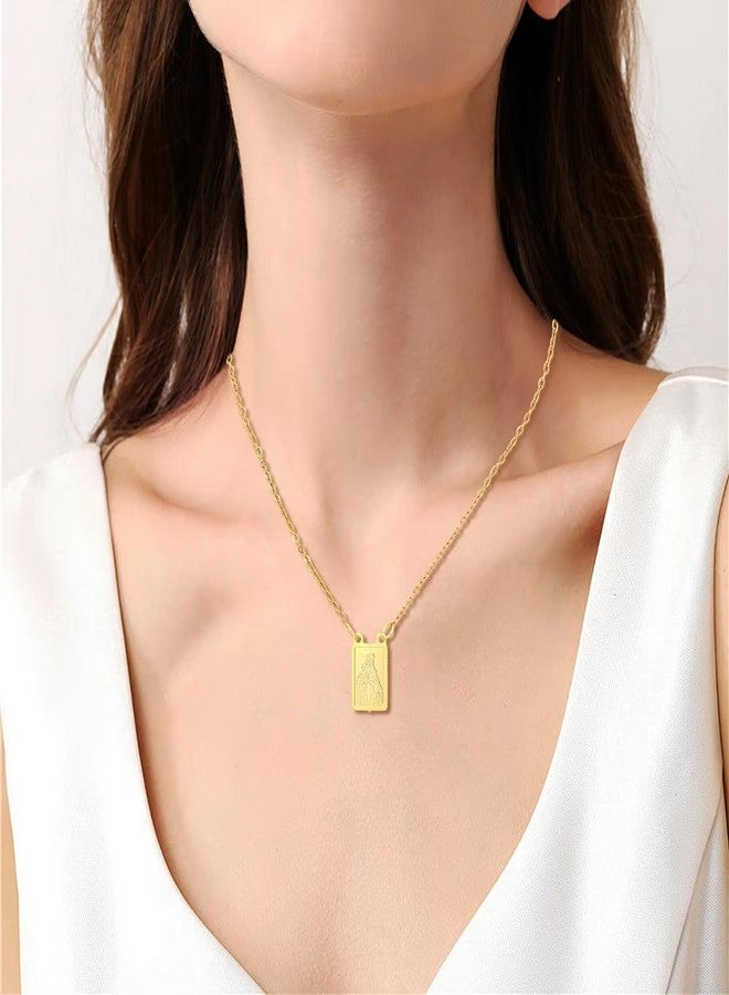 Ohmique Scapulars Catholic Necklace - Scapular Necklace Religious, Escapularios Catolicos Chain. Catholic Chain. Holy Carmel Stainless Steel Mary Jewelry Gifts for Women Men (GOLD) - Image 5