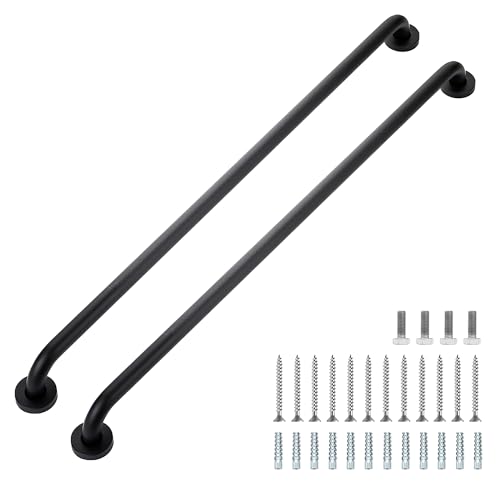 Ravinte Hardware Grab Bars for Shower 2 Pack 36Inch Anti Slip Shower Handles for Elderly Safety Shower Grab Bar Stainless Steel Handicap Grab Bars for Bathroom Black 1 Diameter - Image 1