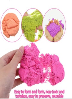 Magic Magic Sand with 2 Animal Moulds - Underwater World Play Dough set Plasticine Color Mud Set Castle Modeling Clay kit DIY Slime Toys (Blue)  - Image 4