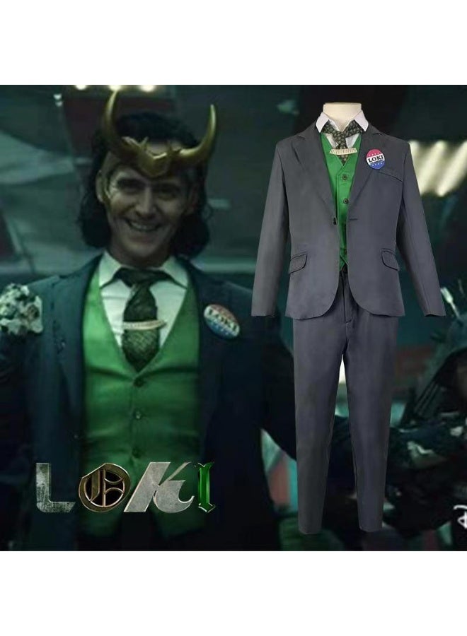 Loki Cos Clothing - The Full Set Of Men's Cosplay Outfit Exactly Matching The Character Of Loki From The First Season Of The Show - Image 1
