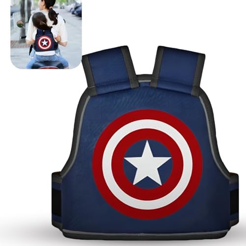 Tony Stark Kids Safety Belt for Two Wheeler with Reflective Strips, Portable Seat Belt Children Motorcycle Harness for Motorcycle Bike, Adjustable Safety Harness for Boys Girls (Star Blaze) - Image 1