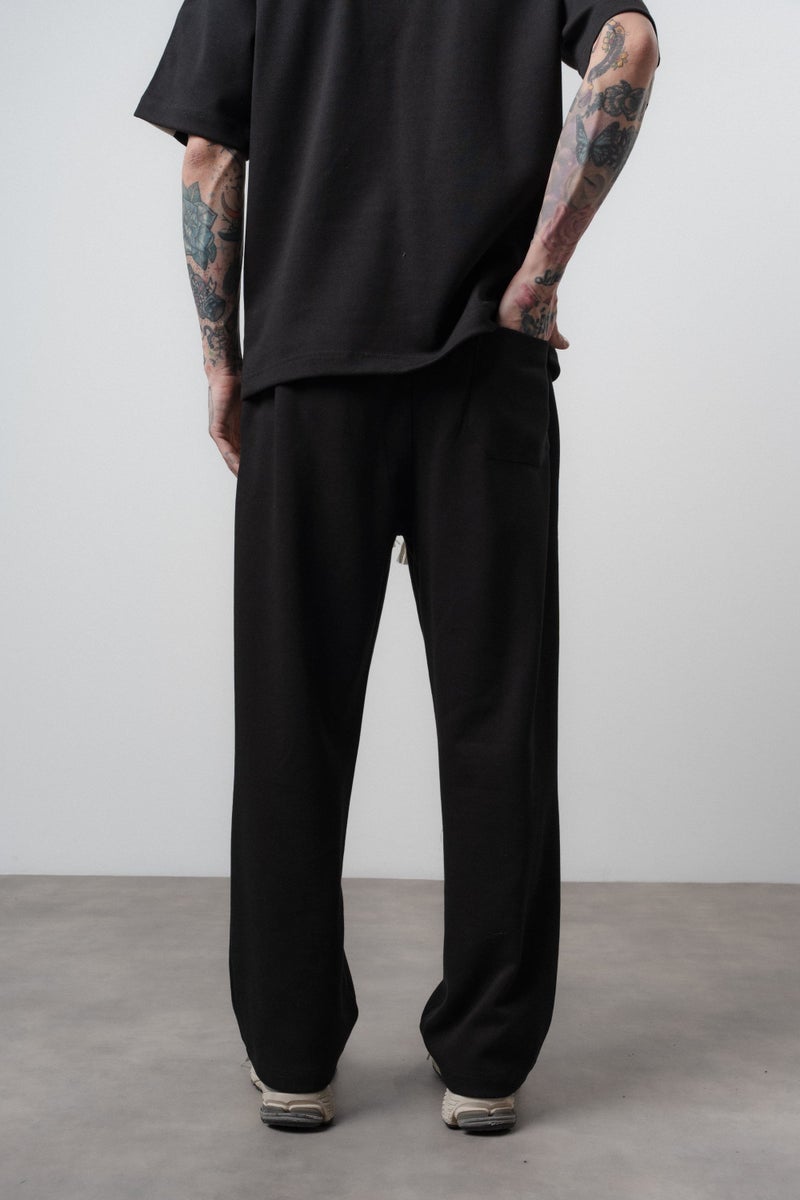 RESPIRE Men's 07 Striped Baggy Sweatpants Black - Image 4