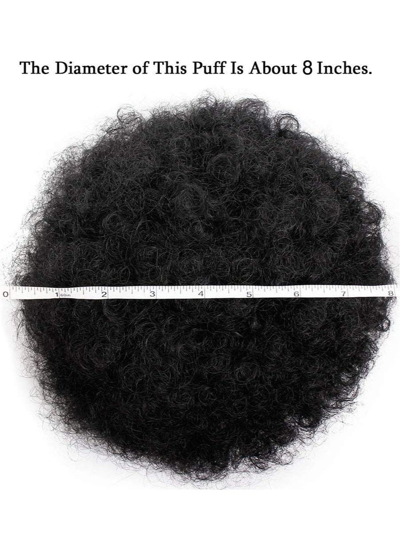 إستيل شعر مستعار صناعي قصير مجعد على شكل ذيل حصان أمريكي أفريقي غريب مجعد ملفوف برباط منتفخ على شكل ذيل حصان شعر مستعار مع مشبكين كبير أسود طبيعي - Image 4