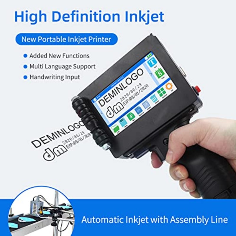 Handheld Printer Portable Inkjet Printer High Definition Inkjet Code Printer with 4.3 Inch LED Touchscreen Quick-Drying Ink Cartridge for Label/Production Date/Barcode/Trademark/Logo/Graphic etc. - Image 3