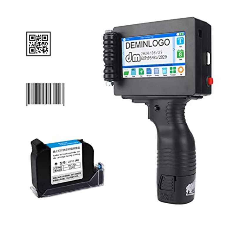 Handheld Printer Portable Inkjet Printer High Definition Inkjet Code Printer with 4.3 Inch LED Touchscreen Quick-Drying Ink Cartridge for Label/Production Date/Barcode/Trademark/Logo/Graphic etc. - Image 1