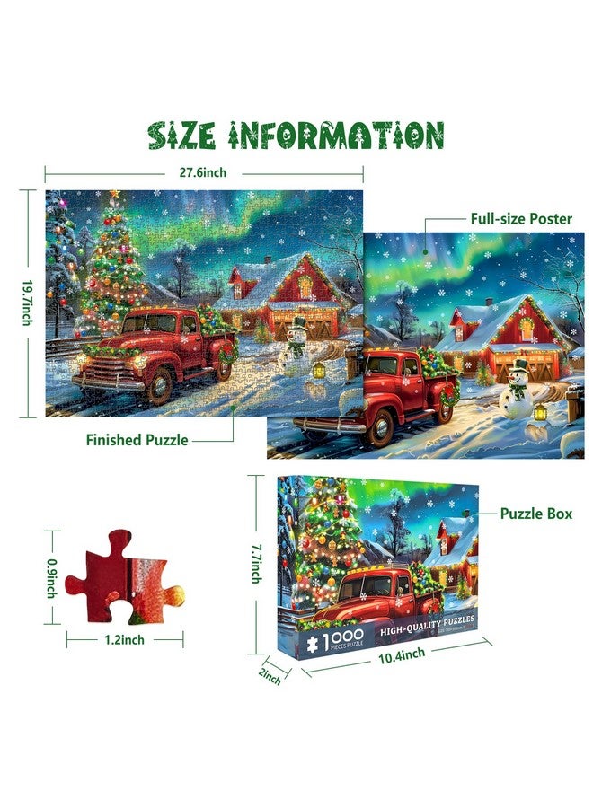 CHengQiSM Christmas Puzzles 1000 Pieces, Aurora Christmas Eve Christmas Puzzle, Aurora Scene Christmas Puzzles, Christmas Puzzles For Adults 1000 Piece Puzzle For Adults Christmas, Christmas Jigsaw Puzzles - Image 2
