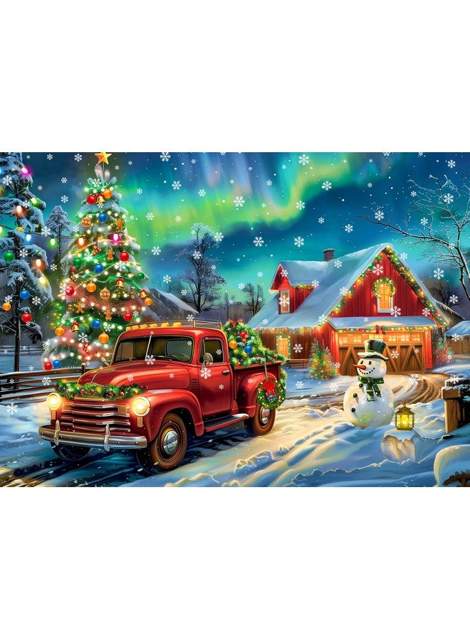 CHengQiSM Christmas Puzzles 1000 Pieces, Aurora Christmas Eve Christmas Puzzle, Aurora Scene Christmas Puzzles, Christmas Puzzles For Adults 1000 Piece Puzzle For Adults Christmas, Christmas Jigsaw Puzzles - Image 1