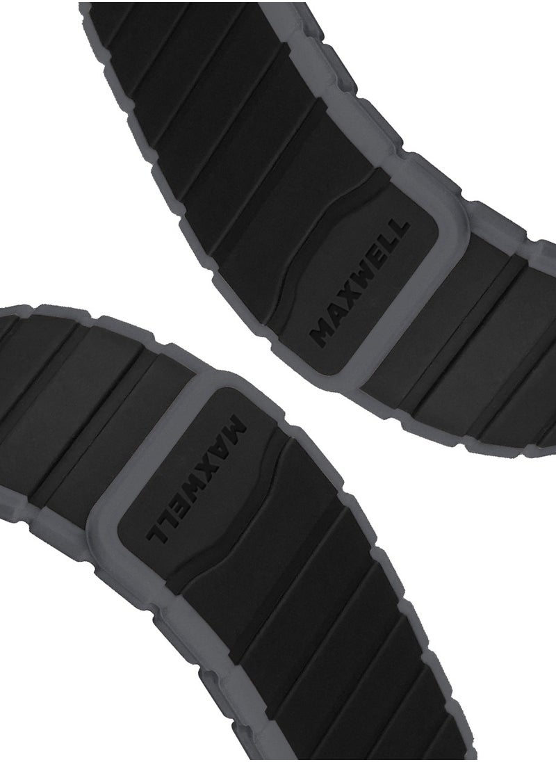 Maxwell Electronics - Maxwell Titan Series Smart Watch Magnetic Band Compatible with Apple Watch 42mm to 44mm Magnetic Watch Strap Silicone Band for Women and Men Unisex Strap Band (Black/Gray) - Image 1