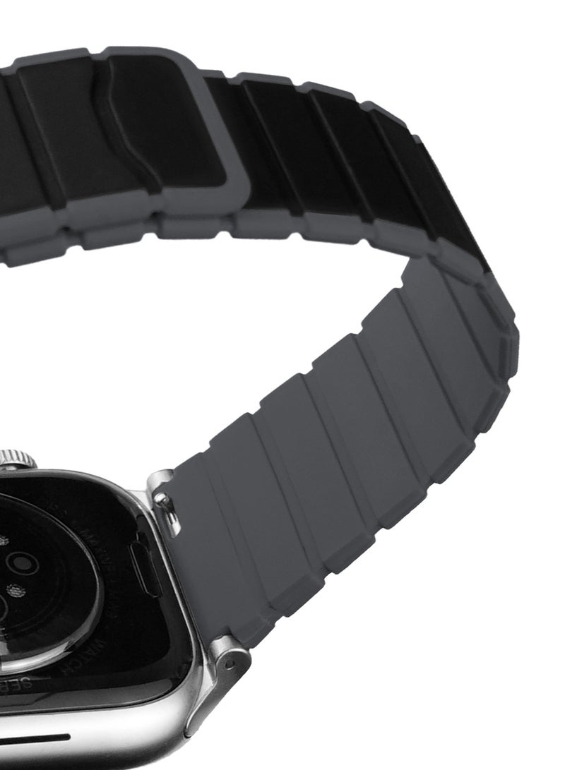 Maxwell Electronics Maxwell Titan Series Smart Watch Magnetic Band Compatible with Apple Watch 42mm to 44mm Magnetic Watch Strap Silicone Band for Women and Men Unisex Strap Band (Black/Gray) - Image 5