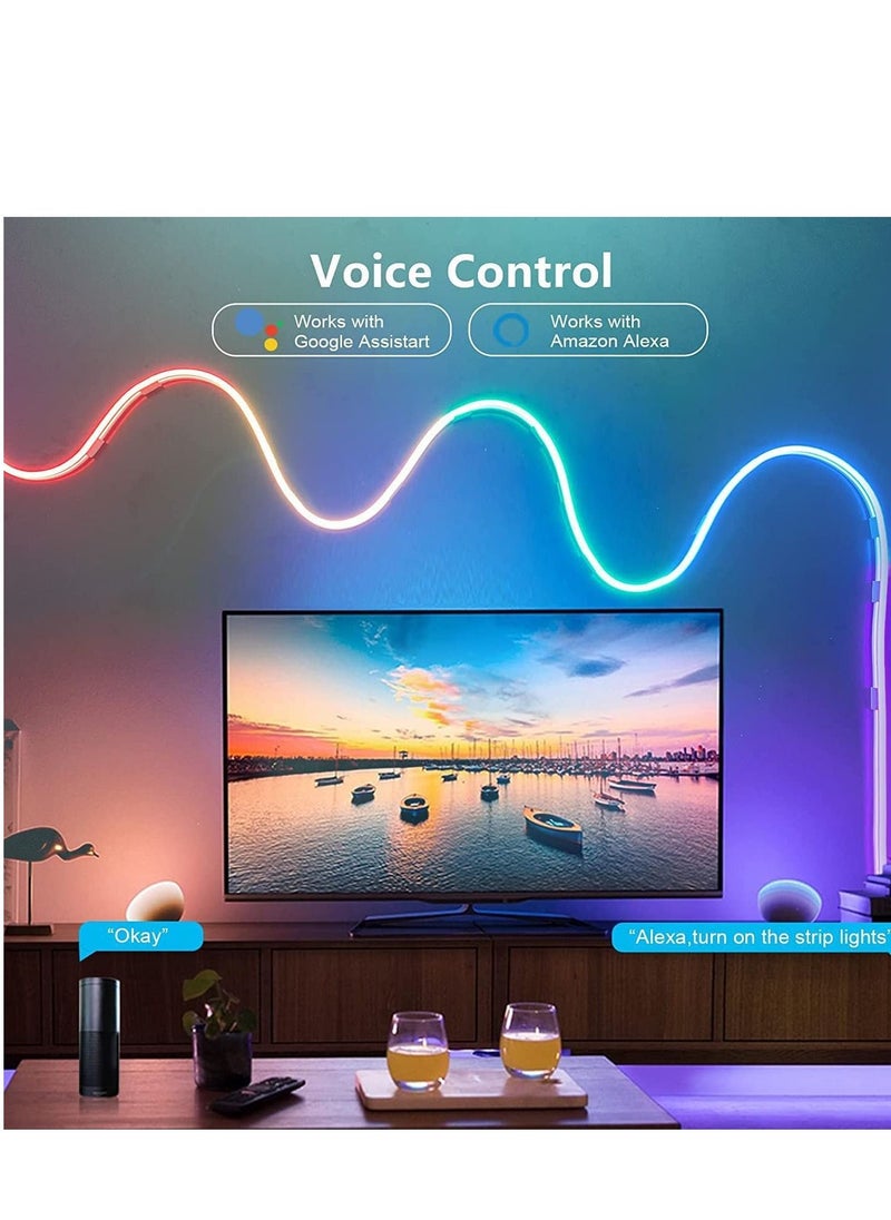KASTWAVE - Neon Rope Light, RGB-IC WiFi Neon LED Strip Ligh with Music Sync, DIY LED Rope Lights with Remote, Tuya/Smart Life App Control, IP68 Waterproof, Works with Alexa and Google Assistant, 5M - Image 1