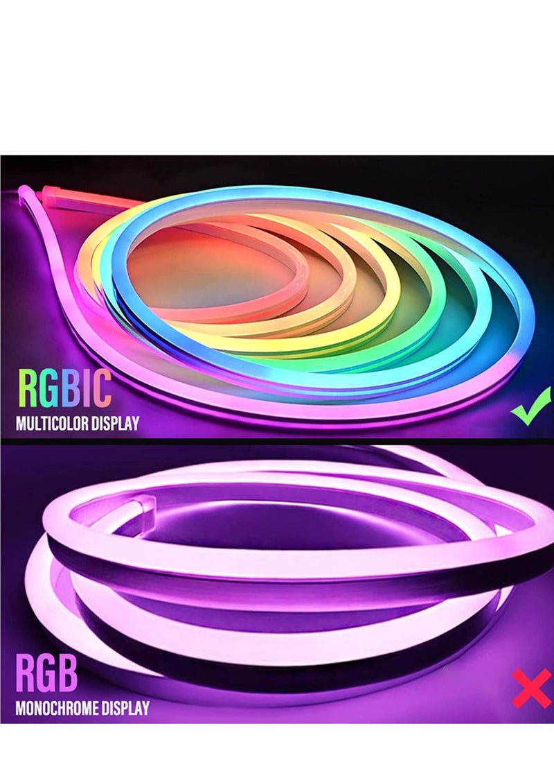 KASTWAVE - Neon Rope Light, RGB-IC WiFi Neon LED Strip Ligh with Music Sync, DIY LED Rope Lights with Remote, Tuya/Smart Life App Control, IP68 Waterproof, Works with Alexa and Google Assistant, 5M - Image 1
