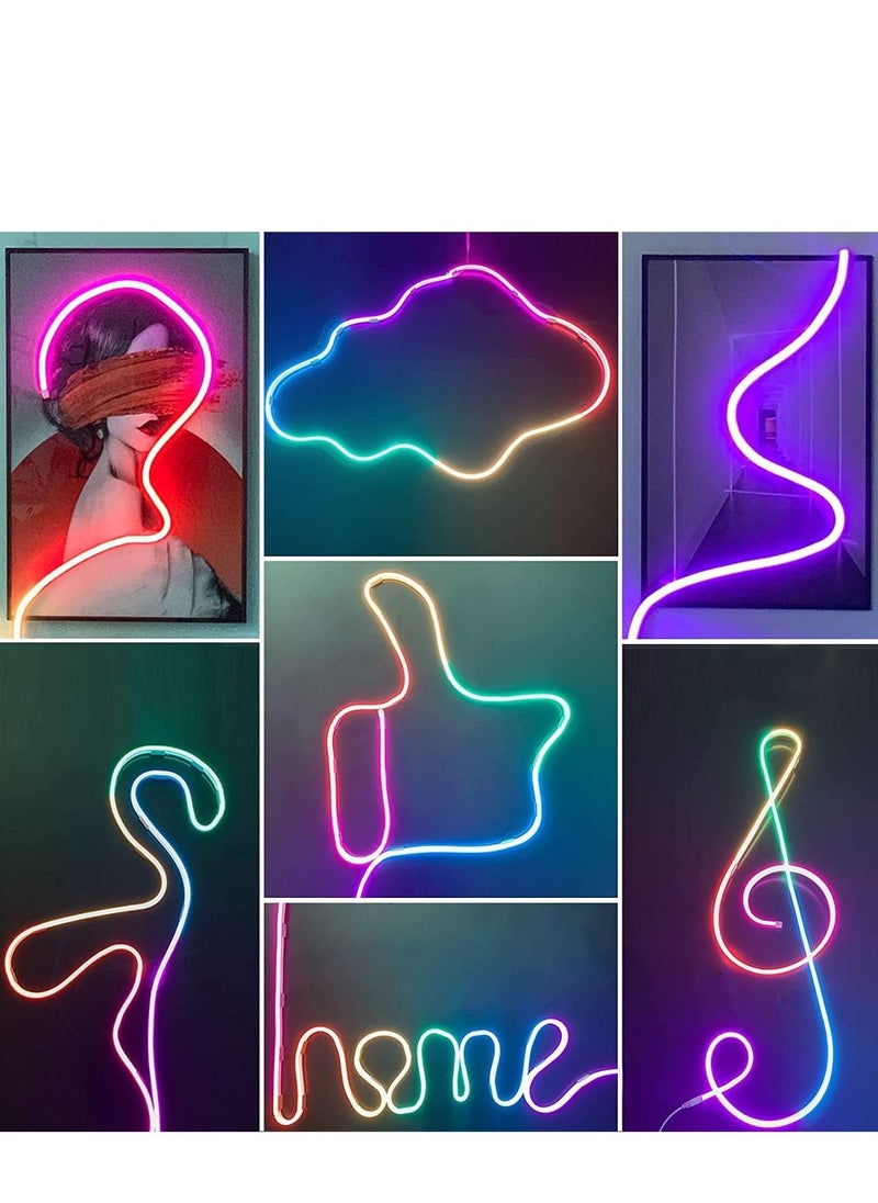 KASTWAVE - Neon Rope Light, RGB-IC WiFi Neon LED Strip Ligh with Music Sync, DIY LED Rope Lights with Remote, Tuya/Smart Life App Control, IP68 Waterproof, Works with Alexa and Google Assistant, 5M - Image 1