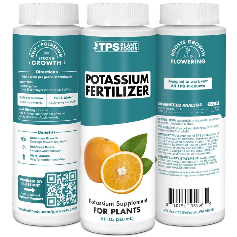 TPS NUTRIENTS Potassium Fertilizer for Plants, Boosts Growth, Budding and Flowering, Liquid Plant Food 8 oz (250mL) - Image 2