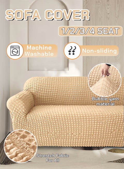 Sofa Cover 1/2/3/4 Seater Couch Cover Super Stretchable Wrinkle-free Full Coverage Couch Slipcover Exquisitely Detailed Slip Flexible Resistant Jacquard Sofa Slipcovers Combination Material