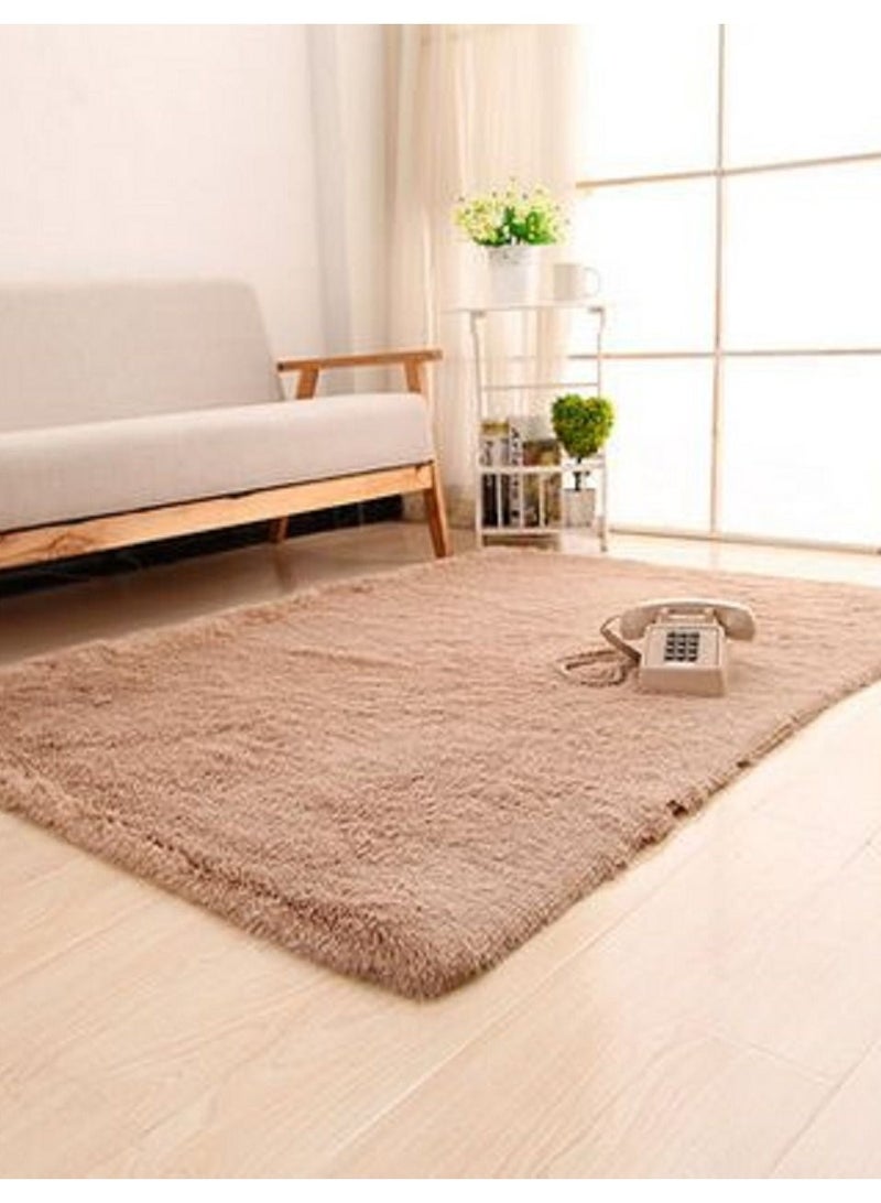 COMFY SOFT FAUX FUR AREA RUG BEIGE 160 X 210 CM